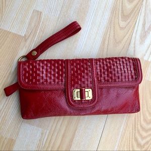 ❤️ Elliott Lucca Red Patent Leather Clutch Wristlet